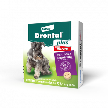 Drontal Plus Sabor Carne contra vermes e giárdia para Cães de até 10kg - 2 ou 4 comprimidos