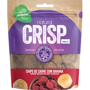 Petisco Natural Crisp para Cães Adultos Porte Grande Sabor Banana e Carne - 100g