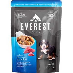 Ração Úmida Everest Cubos de Carne ao Molho para Cães Filhotes - 100g