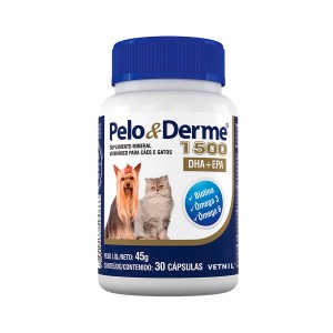 Suplemento Vetnil Pelo & Derme DHA + EPA 1500mg - 30 e 60 comprimidos