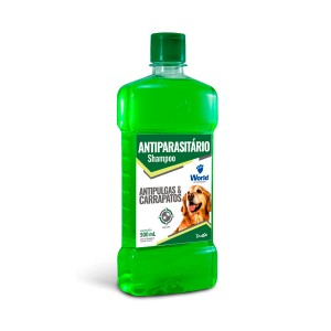 Shampoo Antiparasitário anti pulgas e carrapatos World para Cães - 500ml