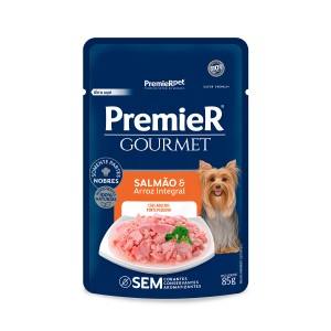 Ração Úmida Premier Gourmet Para Cães Sabor Salmão e Arroz Integral 85 g