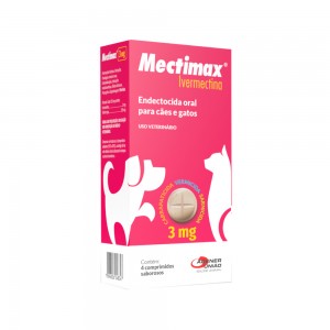 Mectimax Ivermectina Oral 3 Mg para Cães e Gatos