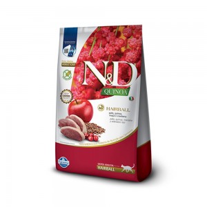 Ração N&D Quinoa Hairball para Gatos Adultos Sabor Pato, Quinoa, Maçã e Cranberry - 1,5kg