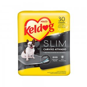 Tapete Higiênico Keldog Slim Carvão Ativado para Cães - 30 Unidades