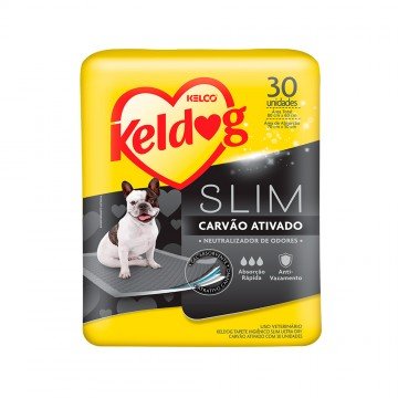 Tapete Higiênico Keldog Slim Carvão Ativado para Cães - 30 Unidades