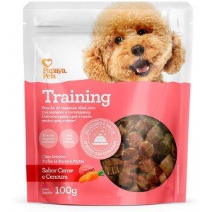 Petisco Papaya Pets Training para Cães Adultos Sabor Carne e Cenoura