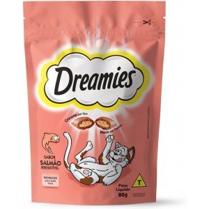 Petisco Dreamies Salmão Irresistível para Gatos Adultos - 80g