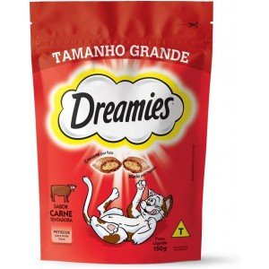 Petisco Dreamies Carne Tentadora Gatos Adultos Tamanho Grande - 150g