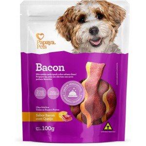 Papaya Pets Bacon Com Queijo Para Cães Adultos