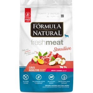 Ração Fórmula Natural Fresh Meat Sensitive Cães Adultos Portes Médio e Grande - 12kg
