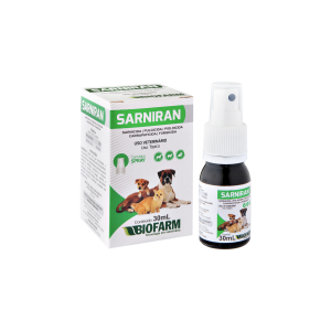 Sarniran Spray para Sarnas, Pulgas, Carrapatos, Piolhos e Micoses - 30ml/100ml