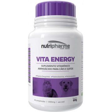 Suplemento Vitamínico Aminoácido Vita Energy 1000 mg para Cães e Gatos