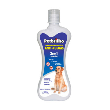 Shampoo Petbrilho Antipulgas Cães 3 em 1 - 500ml