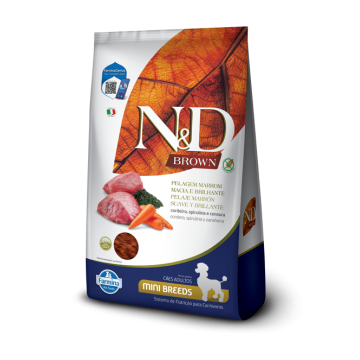 Ração N&D Brown Cordeiro, Spirulina e Cenoura para Cães Adultos de Raças Mini - 2kg