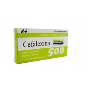 Cefalexina 500 para Cães e Gatos - 10 comprimidos