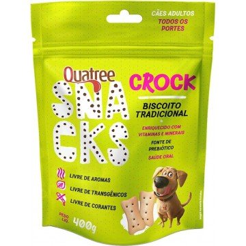 Biscoito Quatree Snacks Crock Tradicional para Cães Adultos - 400g