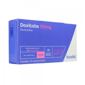 Antimicrobiano Biovet Doxitabs Doxiciclina para Cães e Gatos - 50/100/200mg