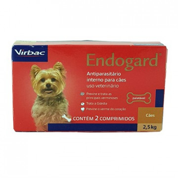 Vermífugo Endogard para Cães - 2 comprimidos para 2,5kg/10kg/30Kg