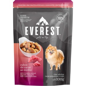Ração Úmida Everest Cubos de Carne ao Molho para Cães Raças Pequenas e Mini