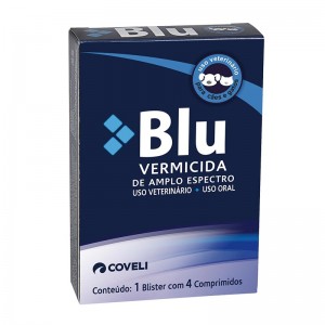 Vermífugo Blu para Cães e Gatos - 4 comprimidos