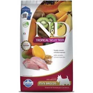 Ração N&D Tropical Selection Frango, Cereais e Frutas Tropicais para Cães Adultos de Raças Minis - 2,5kg