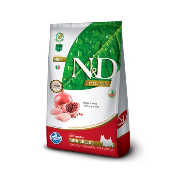 Ração N&D Prime para Cães Adultos Mini Sabor Frango e Romã 10,1kg