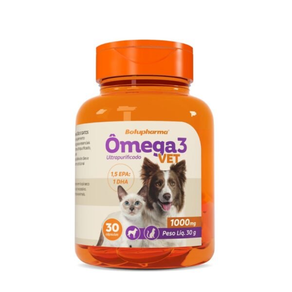 Ômega 3 Vet 1000mg Botupharma para Cães e Gatos 30 cápsulas