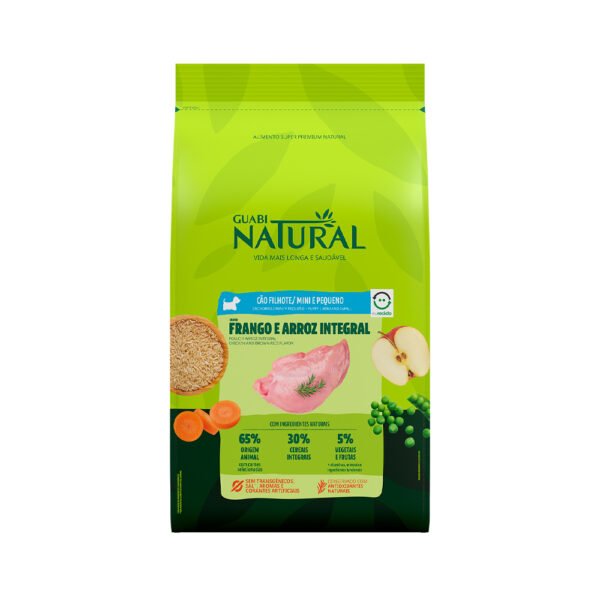 Ração Guabi Natural Cães Filhotes de Porte Mini e Pequeno Sabor Frango e Arroz Integral 2,5kg