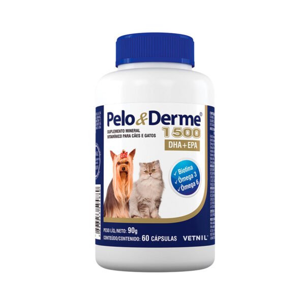 Pelo e Derme 1500mg DHA+EPA Vetnil - 60 Cápsulas