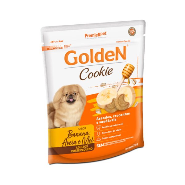 Biscoito Golden Cookie Cães Adultos de Porte Pequeno Sabor Banana Aveia e Mel 350 g