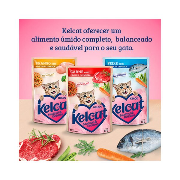 Sachê Kelcat para Gatos Sabor Frango com Brócolis e Linhaça 85g - Image 2