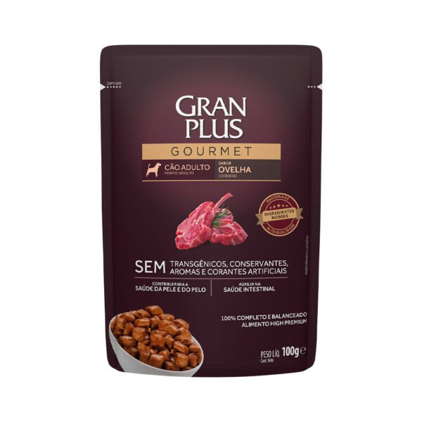 Sachê Gran Plus Gourmet para Cães Adultos Sabor Ovelha 100g