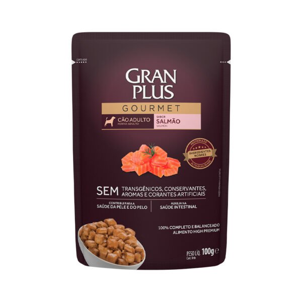 Sachê Gran Plus Gourmet para Cães Adultos Sabor Salmão 100g