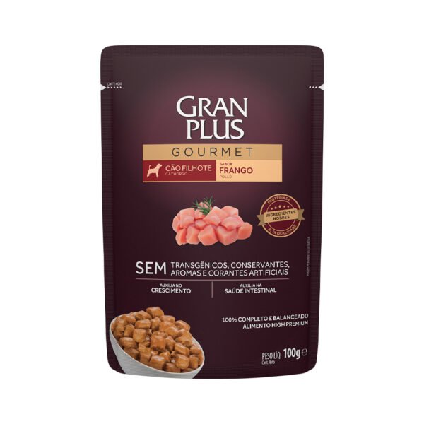 Sachê Gran Plus Gourmet para Cães Filhotes Sabor Frango 100g