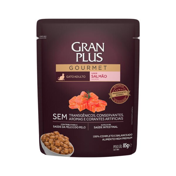 Sachê Gran Plus Gourmet para Gatos Adultos Sabor Salmão - 85g