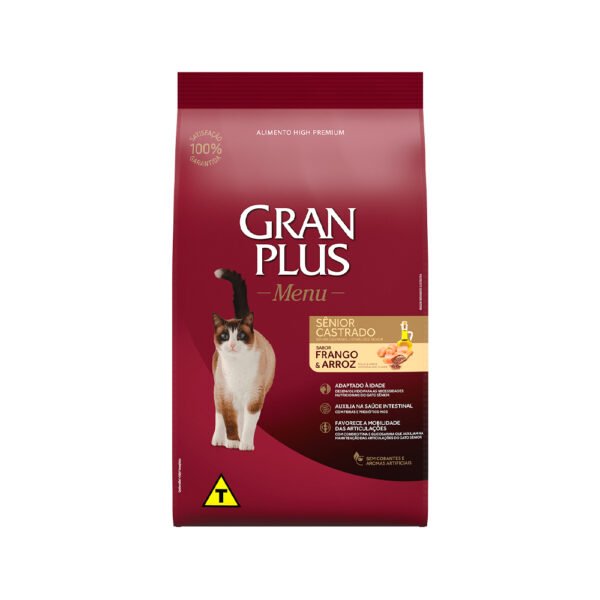 Ração Gran Plus Menu Para Gatos Sênior Castrados 3kg