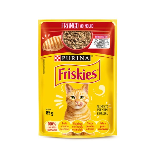 Sachê Friskies Purina para Gatos Adultos Sabor Frango ao Molho - 85g