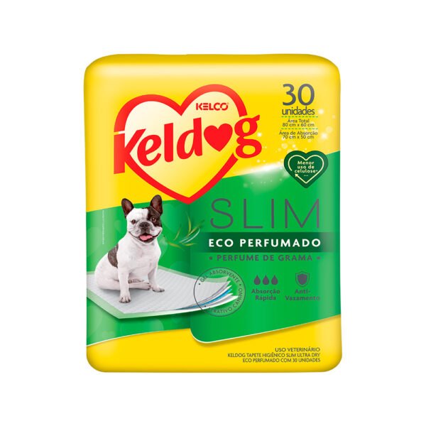 Tapete Higiênico Keldog Slim Eco Perfumado Grama para Cães 80x60cm