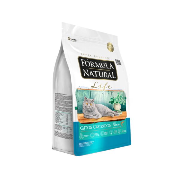 Ração Fórmula Natural Life para Gatos Adultos Castrados Sabor Salmão 7kg