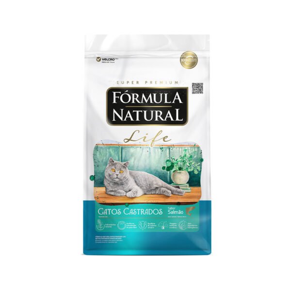 Ração Fórmula Natural Life para Gatos Adultos Castrados Sabor Salmão 7kg - Image 2