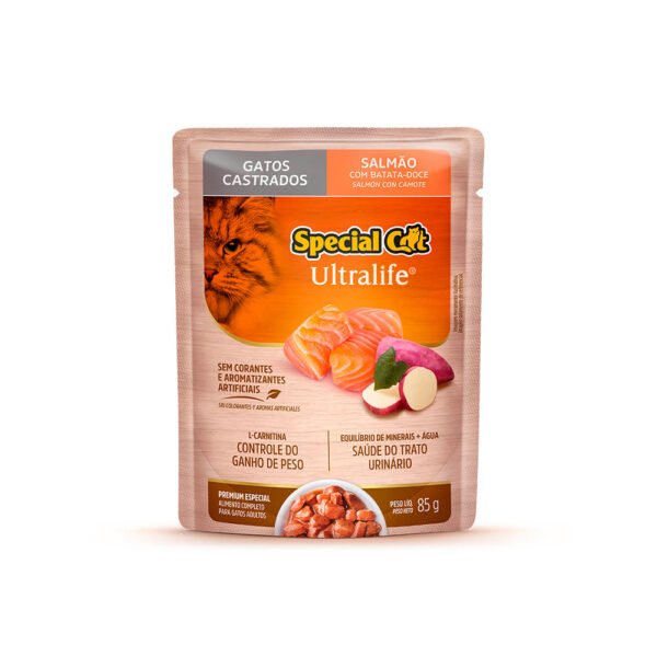 Sachê Special Cat Ultralife Salmão para Gatos Castrados 85 g