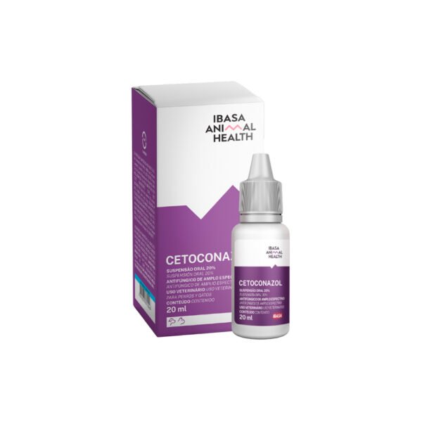 Cetoconazol 20% Ibasa 20ml - Suspensão Oral Antifúngico para Cães e Gatos