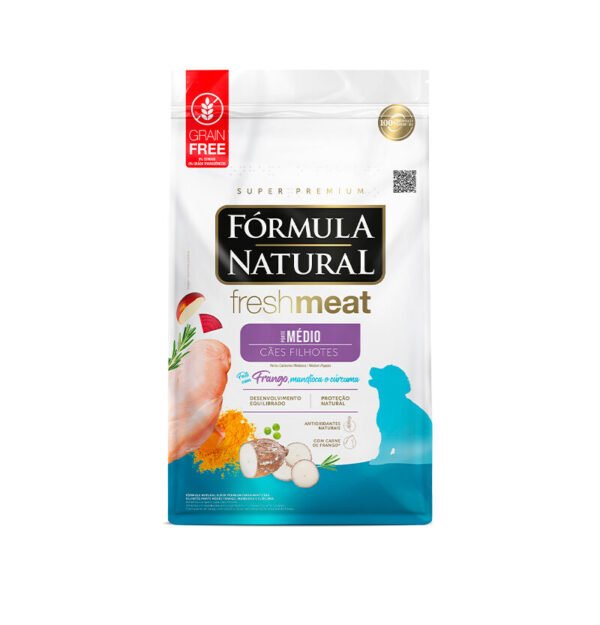 Ração Fórmula Natural Fresh Meat para Cães Filhotes Porte Médio 12kg