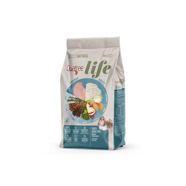 Ração Quatree Life para Cães Adultos de Porte Pequeno Sabor Frango e Arroz 10kg
