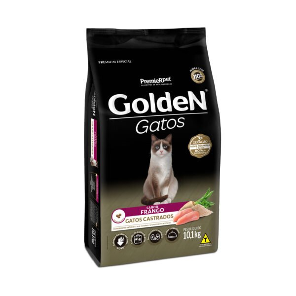 Ração Golden Gatos Castrados Sabor Frango -10,1 kg