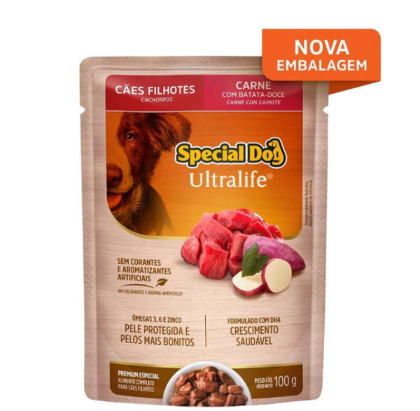 Sachê Special Dog Carne para Cães Filhotes 100g