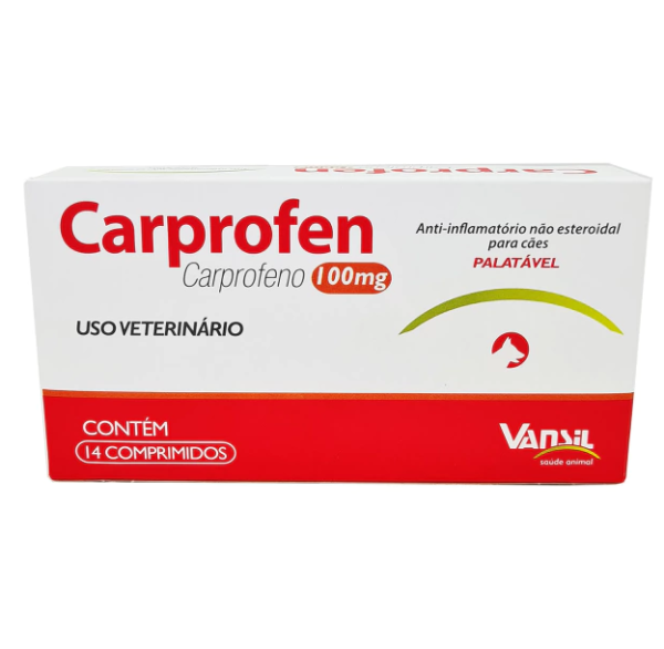 Anti-inflamatório Carprofen 100mg Vansil - 14 comprimidos