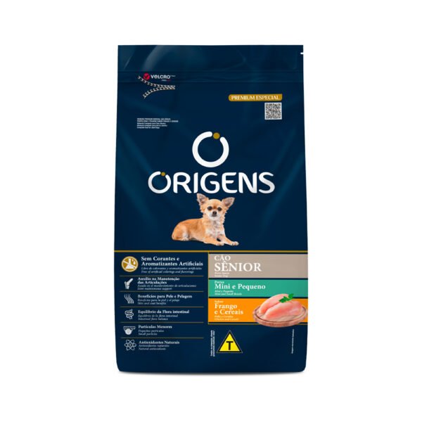 Ração Origens para Cães Sênior de Pequeno Porte Sabor Frango e Cereais 1kg