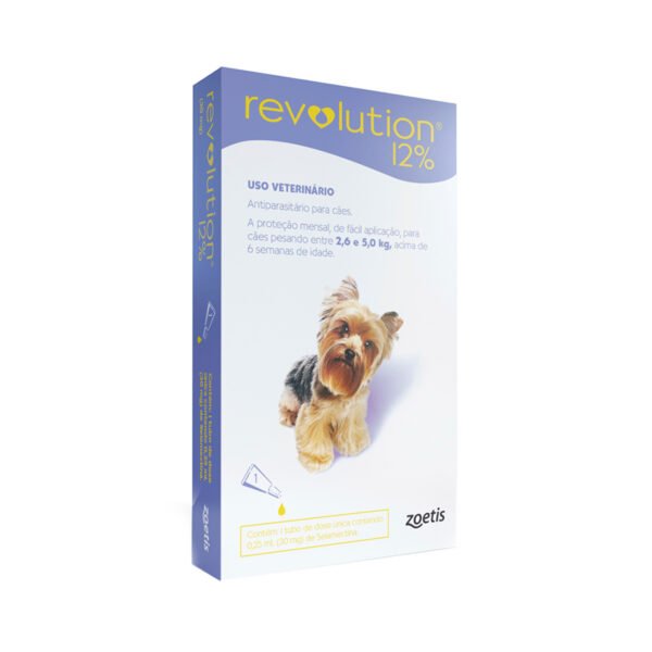 Revolution 12% 0.25ml para Cães de 2,6Kg a 5kg